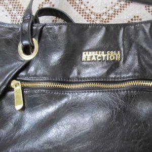 Black Leather Purse Kenneth Cole Leather Pocketbook Black Handbag Satchel